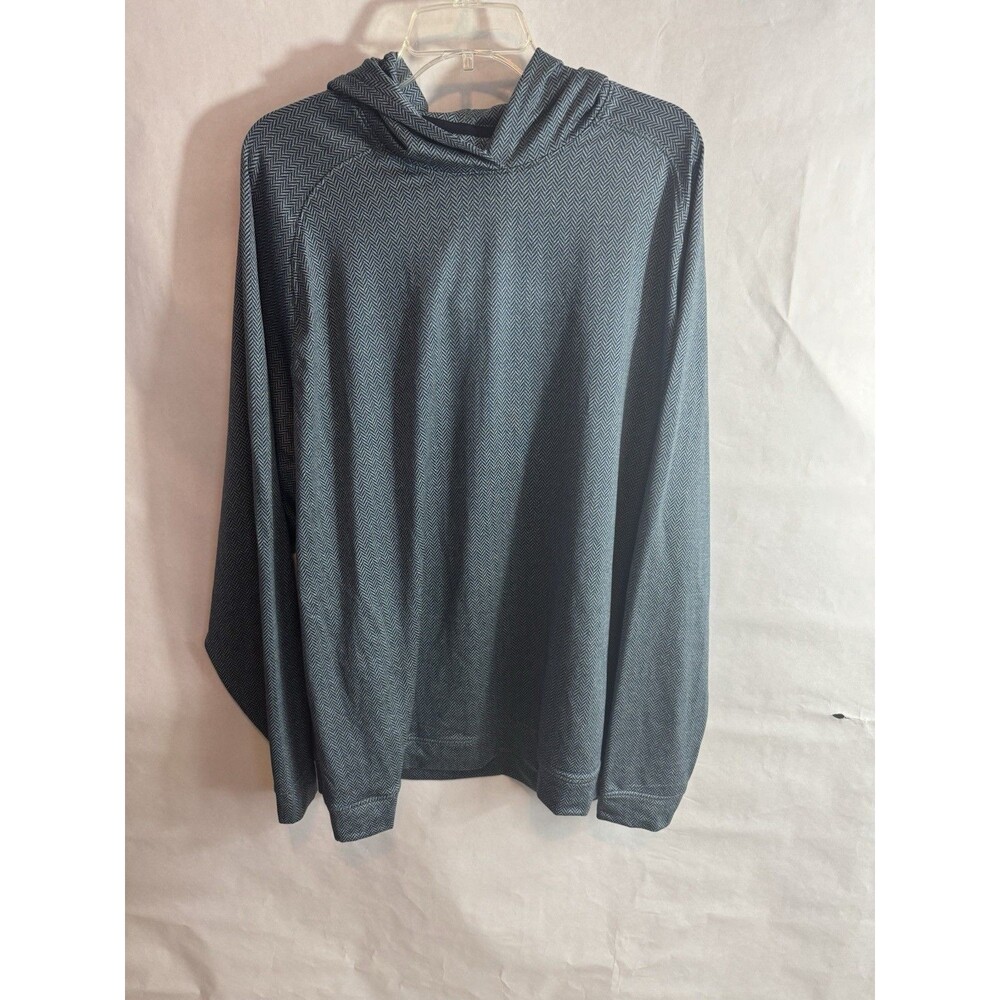 NWT Roundtree & Yorke Men's Blue Chevron  Pullover Hoodie Long Sleeve 2XL